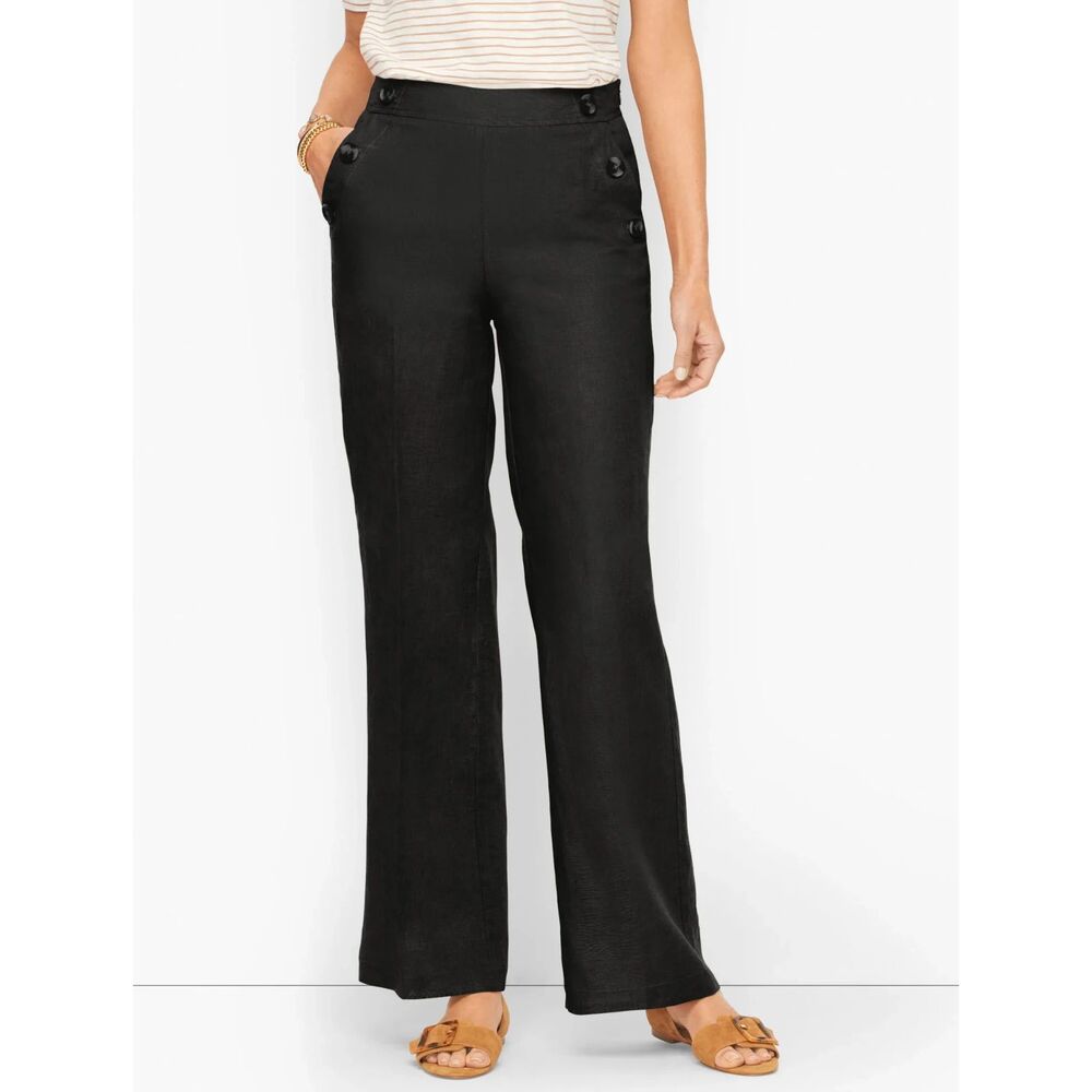 Talbots Wide Leg Linen Sailor Pants 12 NWT